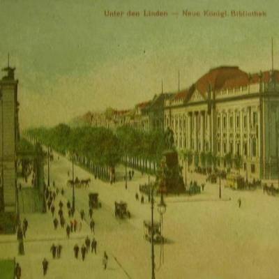 AK-Berlin Unter den Linden- 1.8.1915,Neu Königliche Bibliothek,