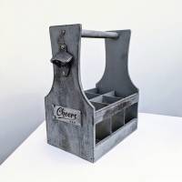 Bierträger aus geflammtem Holz – Personalisiert, mit Gravur, das perfekte Geschenk für Männer, Papa und Oktoberfest