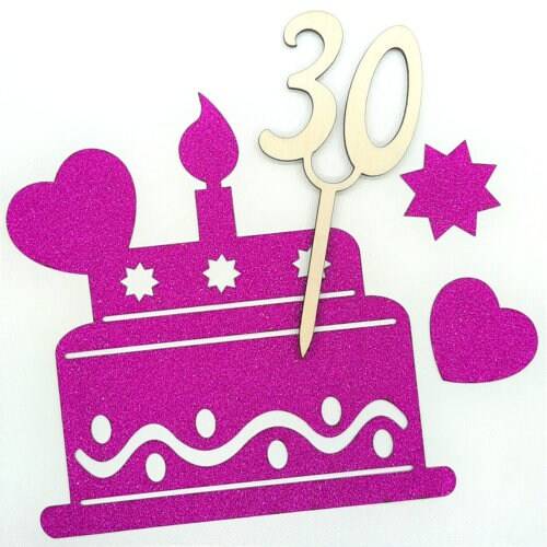 Cake Topper Tortendekoration Holz 30. Geburtstag Tortenstecker Torte Deko Kuchenstecker Tortendekoration DIY
