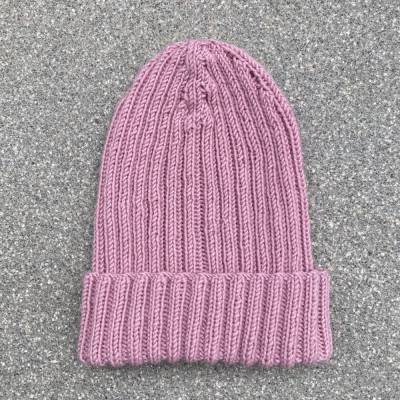 VERSANDFERTIG  Hipster Mütze rosa aus 100% Merinowolle – Beanie & Umschlag, onesize