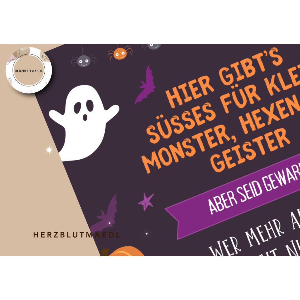 Gruselige Halloween Haus Deko - Türschild mit Skelett Motiv als Print in DIN A4 | Einzigartige Halloween Dekoration | Ki Bild 6