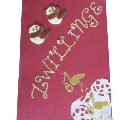 Zwillinge Geburtskarte