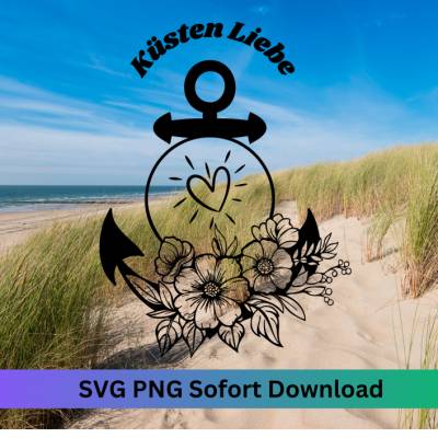 Plotter Datei ,Nordsee Liebe, Plotter file Maritime North Sea ,SVG PNG, png-svg, Möwe Leuchtturm Nordsee- Nordsee Liebe 