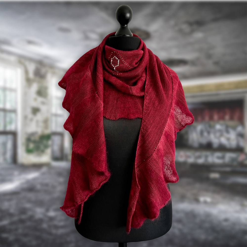B!DESIGN by GiesingCrafts: JEWELS Rubies Shawlette Bild 5