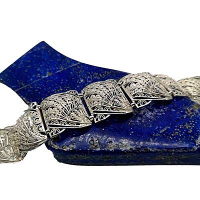 Filigranschmuck 835 Silber breites Armband 