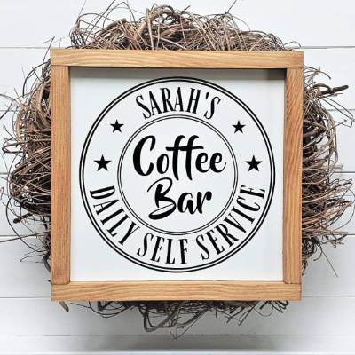 BAR Holzschild mit in verschiedenen Designs mit Name für gemütliche Landhausküchen-Deko