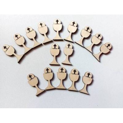 Streudeko Kelch 15tlg Holz Deko Tischdeko zum basteln dekorieren Traufe Firmung Kommunion Konfirmation DIY