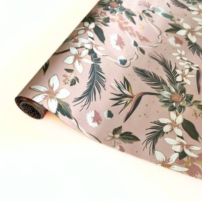 Geschenkpapier ZWEISEITIG Papier 3m Rolle PARADISE ROSA GOLD