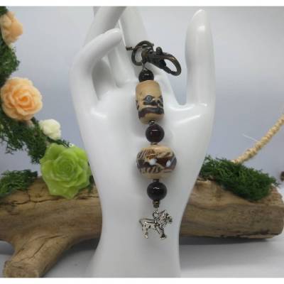 Designer Schlüsselanhänger "Wüstenlöwe", braun-beige