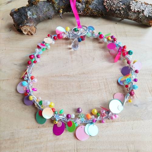 Funkelherz, Funkelkranz, Sonnenfänger, Türkranz, Fensterschmuck