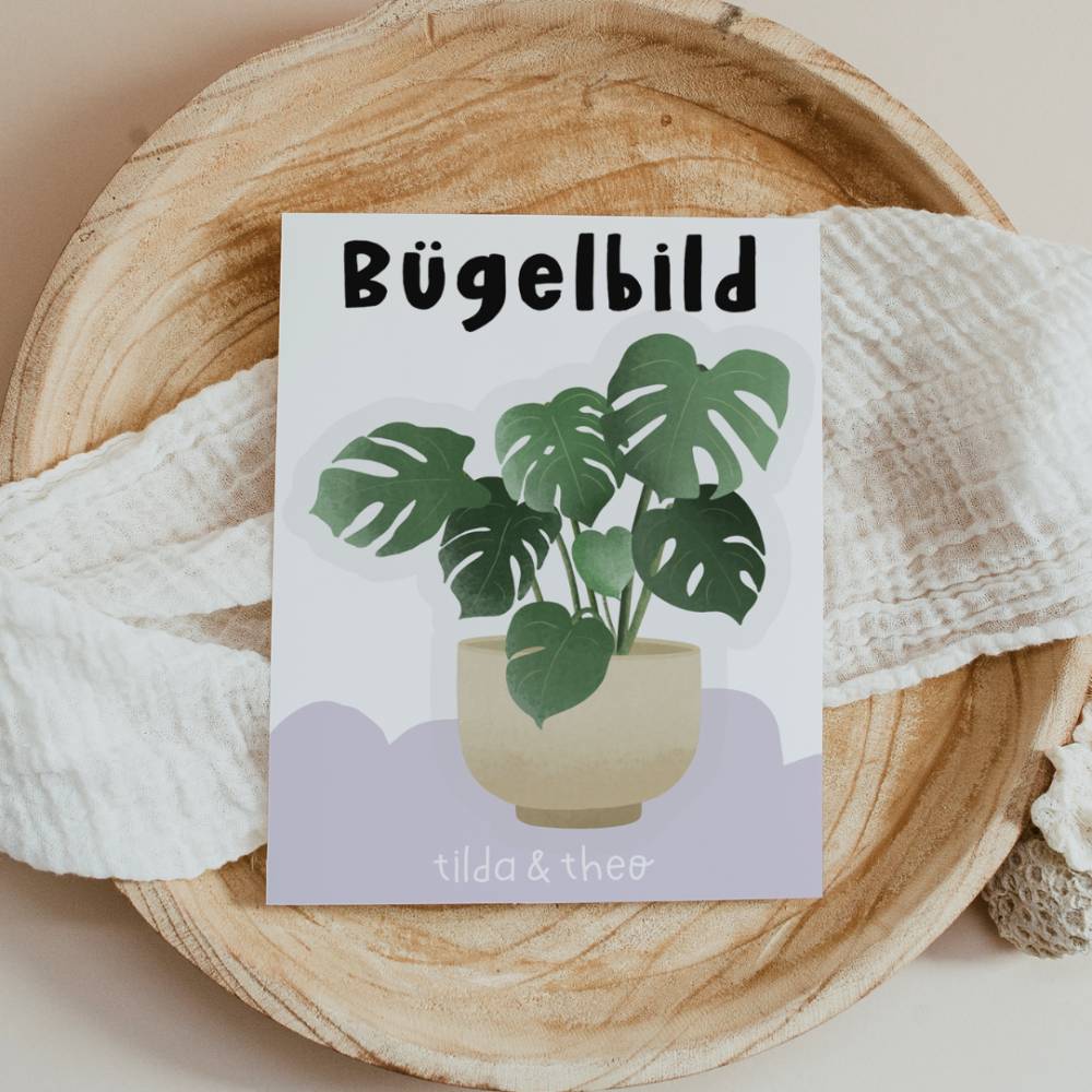 Bgelbild Pflanze Monstera Aufnher Zimmerpflanze - Geschenk Shirt  verzieren Iron On Patch - Plant Mom Geschenk