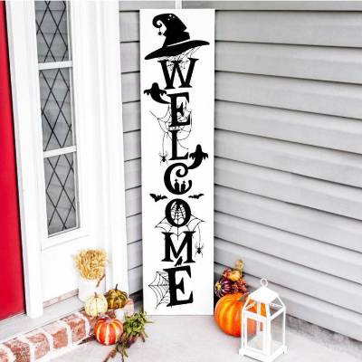 WELCOME Halloween - großes Holzschild für Halloween-Fans
