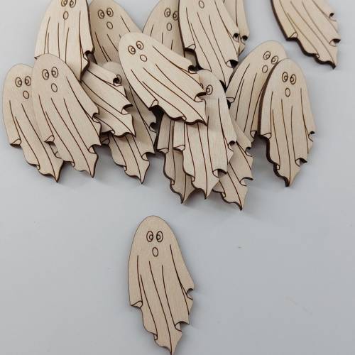 Gespenster 18-Teile Holz zum Basteln Dekorieren Tischstreu Streu Geburtstage Jubiläum Halloween Gothic DIY 