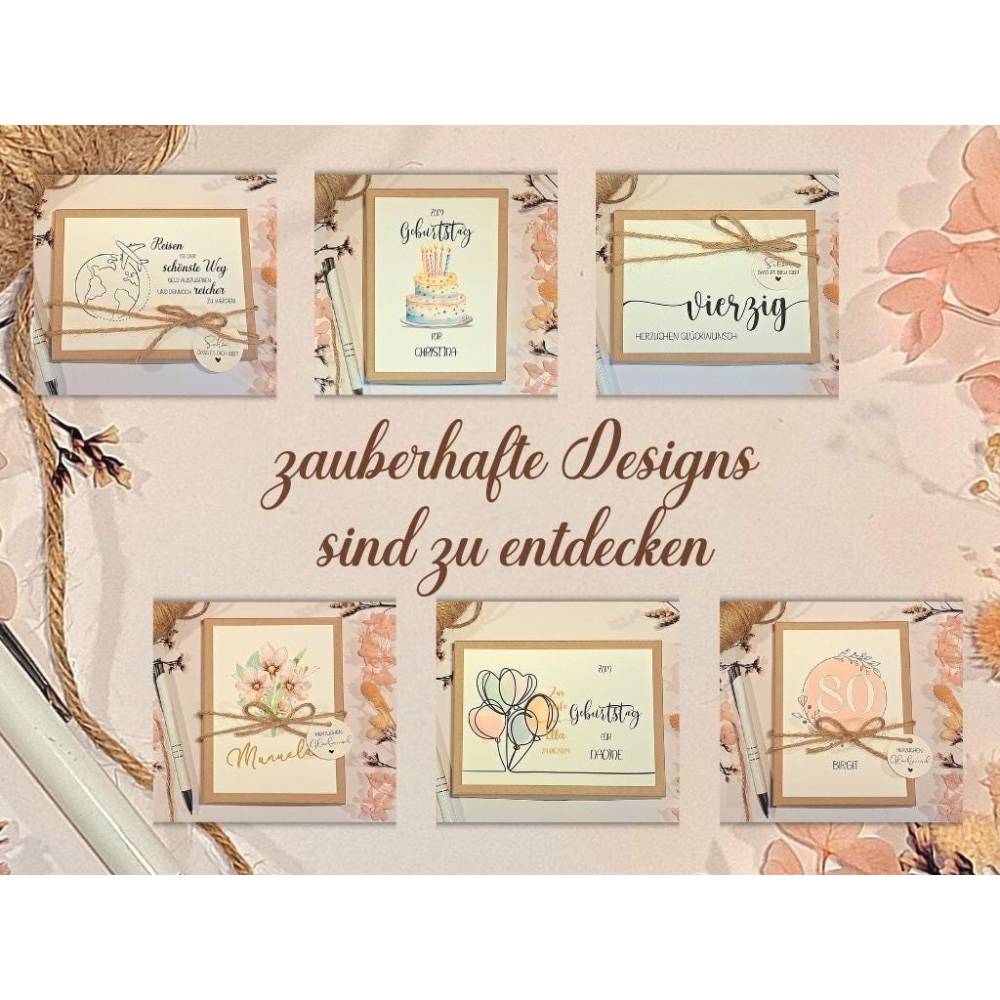 Geldgeschenk zum Geburtstag – Personalisierte Geschenkbox mit Geburtstagstorte im Aquarell Design Bild 6