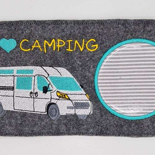 Stickdatei Mug Rug Camping2 Van Camper ITH Tassenteppich