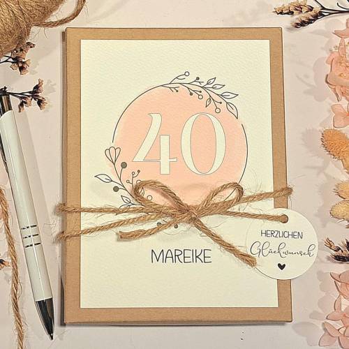 Personalisiertes Geldgeschenk 40. Geburtstag – Geschenkbox mit Namen & Karte