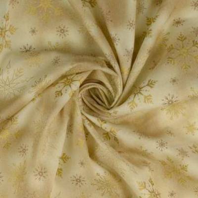 Weihnachtsstoff Baumwolle  Popeline goldene Schneeflocke (1m/10,-€)