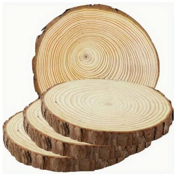 Vier Holz-Untersetzer für Gläser und Tassen. Motiv 