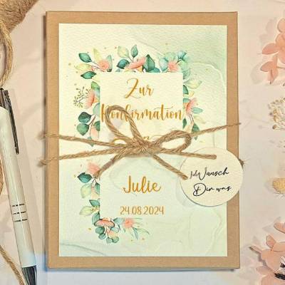 Personalisierte Konfirmation Geldgeschenk Box für Mädchen | Geschenkset mit Namen & Datum | Einzigartige Geschenkverpackung