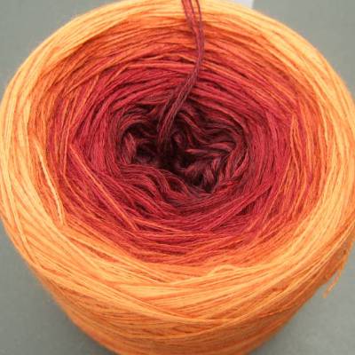 100% Schurwolle Merino extrafein Bobbel Farbverlauf Wolke 7 Abendrot 4-fädig