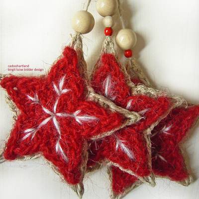 Häkelanleitung - Wunderstern - weihnachtliche Landhaus-Deko aus Wolle und Bindfaden im Cookie-Look