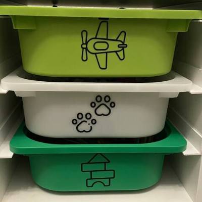 Aufkleber | Ordnungsboxen im Kinderzimmer|Spielbox Organisation|Spielzeugaufbewahrung Sticker|Montessori FYSSE TROFAST