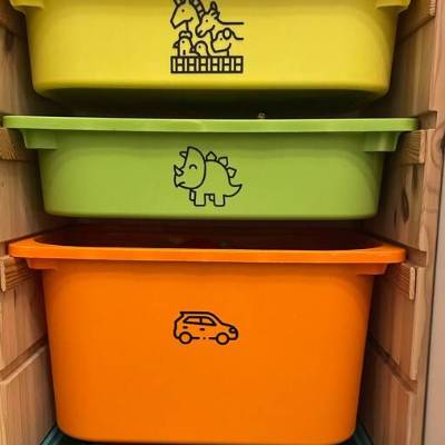 Aufkleber | Ordnungsboxen im Kinderzimmer|Spielbox Organisation|Spielzeugaufbewahrung Sticker|Montessori FYSSE TROFAST