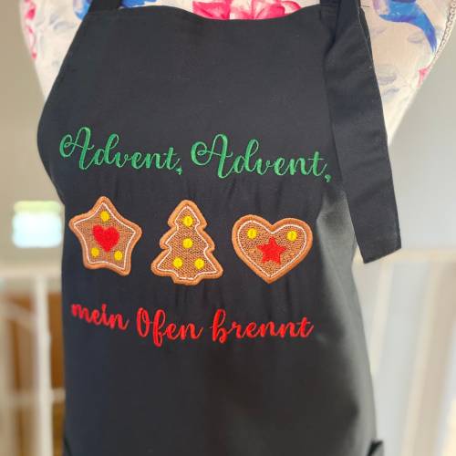 Koch und Backschürze personalisiert, Adventsdeko, mit Namen bestickt