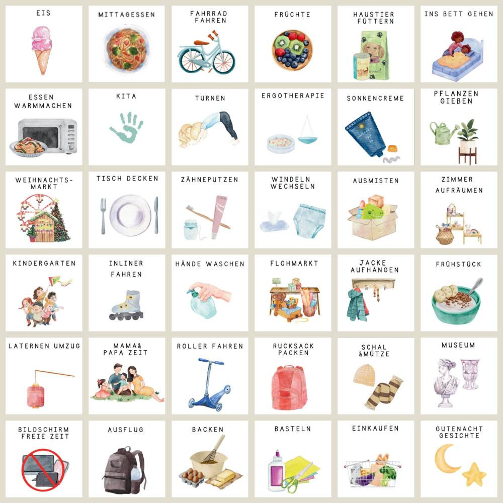 Wochenplan Kinder, Routinekarten Karten Kinder, Montessori A4 + A3  , PDF sofort Download zum Ausdrucken Bild 2