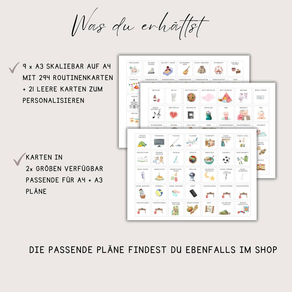 Wochenplan Kinder, Routinekarten Karten Kinder, Montessori A4 + A3  , PDF sofort Download zum Ausdrucken Bild 3