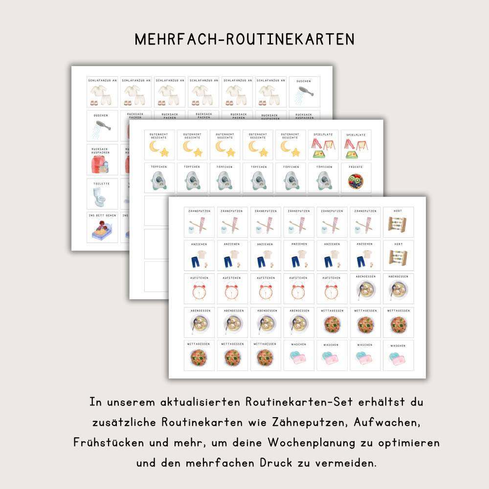 Wochenplan Kinder, Routinekarten Karten Kinder, Montessori A4 + A3  , PDF sofort Download zum Ausdrucken Bild 4