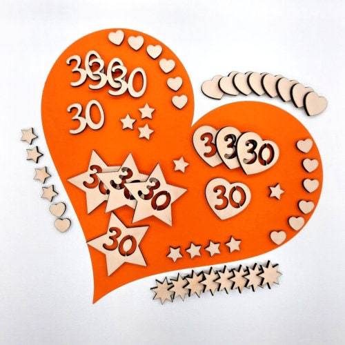 Streudeko 30 Geburtstag Tischstreu Deko Holz Jubiläum zum basteln dekorieren und verzieren DIY