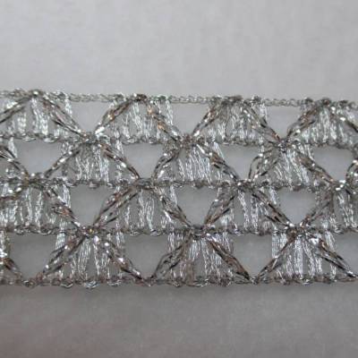 Brokatborte  Lurex - Borte 30 mm breit silber  (1m/2,00  €)