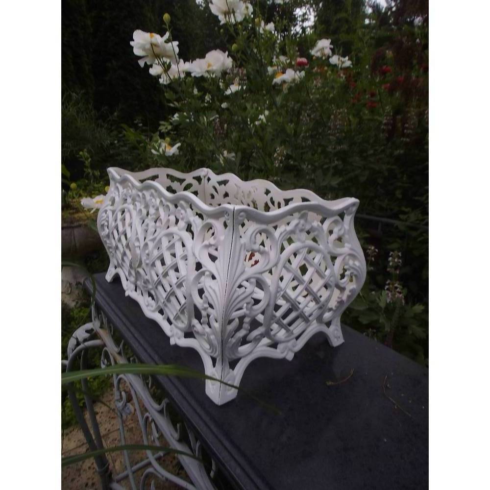 Jardiniere Blumenkasten Pflanzenkasten Wei Gitter bertopf Romantik  Landhaus Cottage