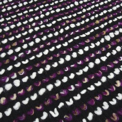 Stoff grober Strickstoff Grobstrick Schlingenstrick Noppen-Optik weiß lila schwarz beige gemustert Kleiderstoff Jackenst