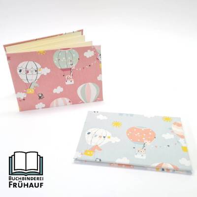 Leporello Fotoalbum Baby Heißluftballon rosa/blau 11x16 cm personalisierbar
