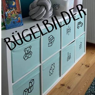Bügelbild | Ordnungsboxen Beschriftung Kinderzimmer |Spielbox Organisation|Spielzeugaufbewahrung Sticker|Montessori FYSS