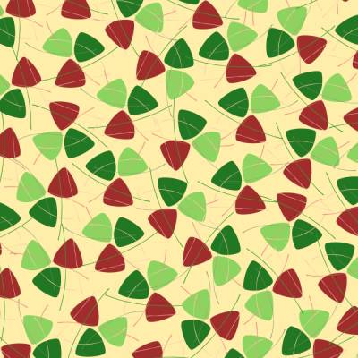 Geschenkpapier Retro-Dreiecke, grün/rot, mit wirbelnden Dreiecken und Strichen