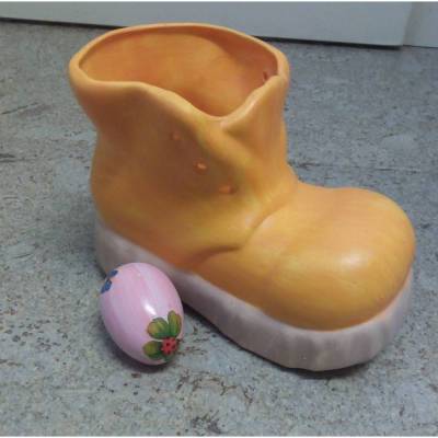 Schuh Rohling ca. 20cm  - Gießkeramik zum Bemalen - Stiefel Pflanzgefäß Osternest Geschenkekorb