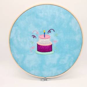 Stickdatei Torte Geburtstag Applikation 3 Größen