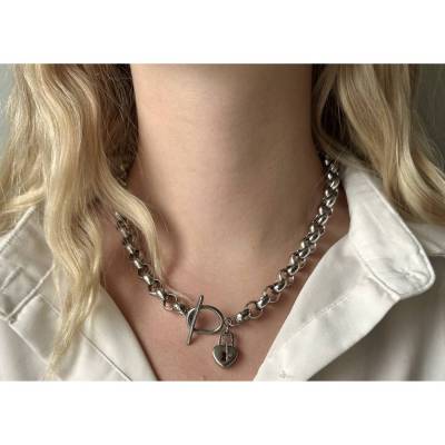 Halskette Schlüssel Schloss Edelstahl wasserfest massiv Geschenk Frau Freundin