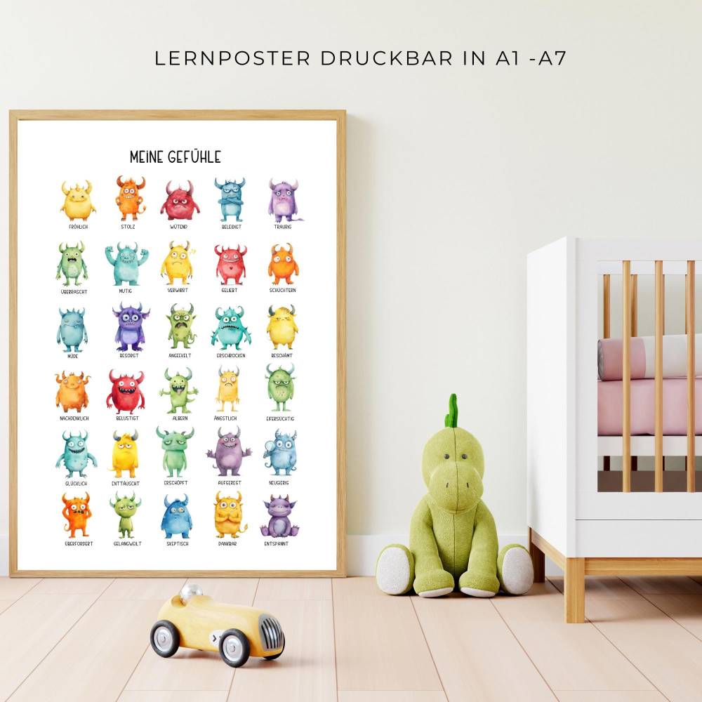 Gefühlskarten Kinder, Gefühle Kinder, Montessori Lernmaterial, Gefühle Set, Gefühlsrad für Kinder, Lernposter Gefühle, d Bild 5