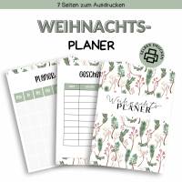 Weihnachtsplaner deutsch A4 | Druckvorlage für Weihnachten zum Selberdrucken | Planer für Weihnachten