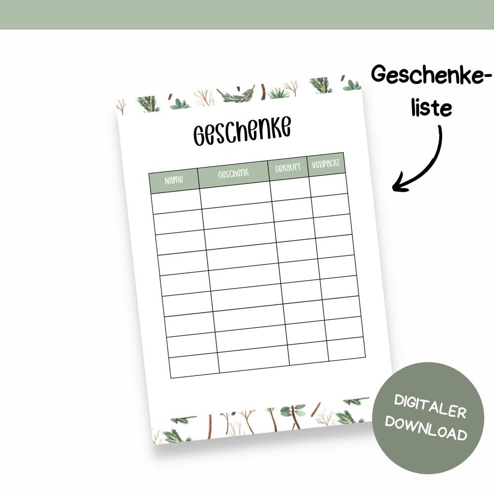 Weihnachtsplaner deutsch A4 | Druckvorlage für Weihnachten zum Selberdrucken | Planer für Weihnachten Bild 3