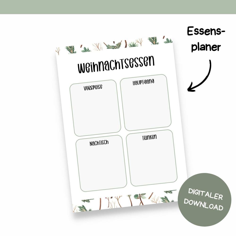Weihnachtsplaner deutsch A4 | Druckvorlage für Weihnachten zum Selberdrucken | Planer für Weihnachten Bild 5
