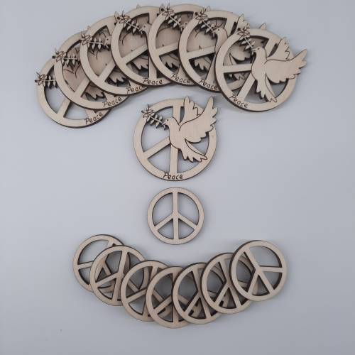 Friedenstaube mit Peace Symbol 16tlg.  Hochzeit Taufe Geburtstag Konfetti Bastelmaterial DIY