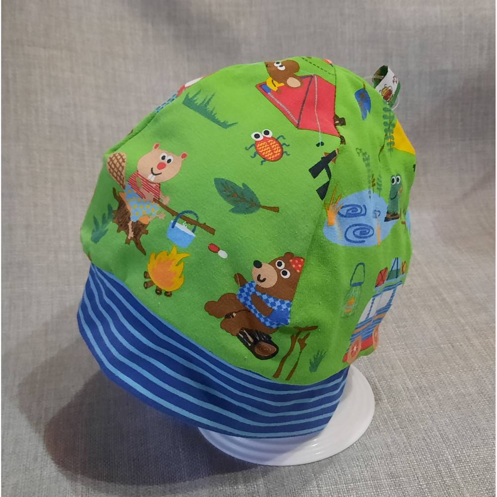 Wende-Beanie KU 47-50cm, Wendemütze, 2-in-1 Mütze mit Bündchen, doppellagige Mütze, Bild 1