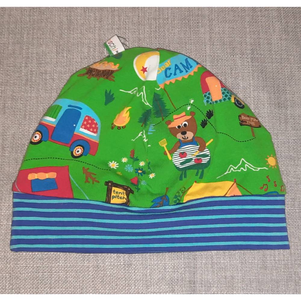 Wende-Beanie KU 47-50cm, Wendemütze, 2-in-1 Mütze mit Bündchen, doppellagige Mütze, Bild 5