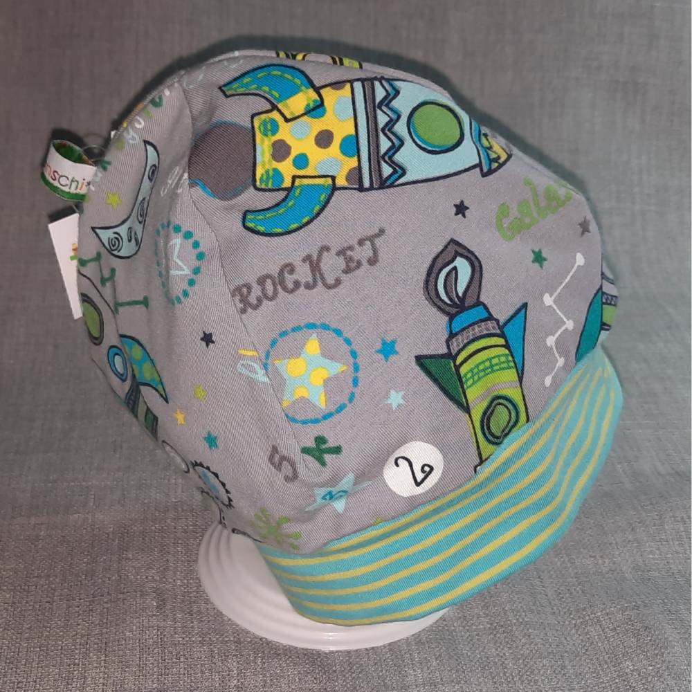 Wende-Beanie KU 47-50cm, Wendemütze, 2-in-1 Mütze mit Bündchen, doppellagige Mütze, Bild 1
