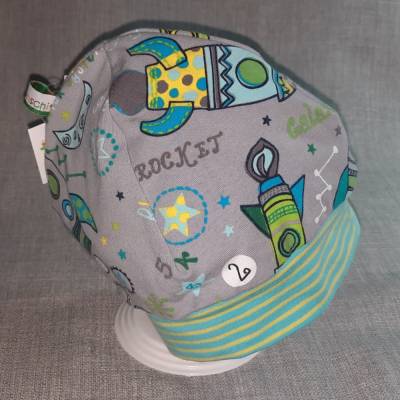 Wende-Beanie KU 47-50cm, Wendemütze, 2-in-1 Mütze mit Bündchen, doppellagige Mütze,